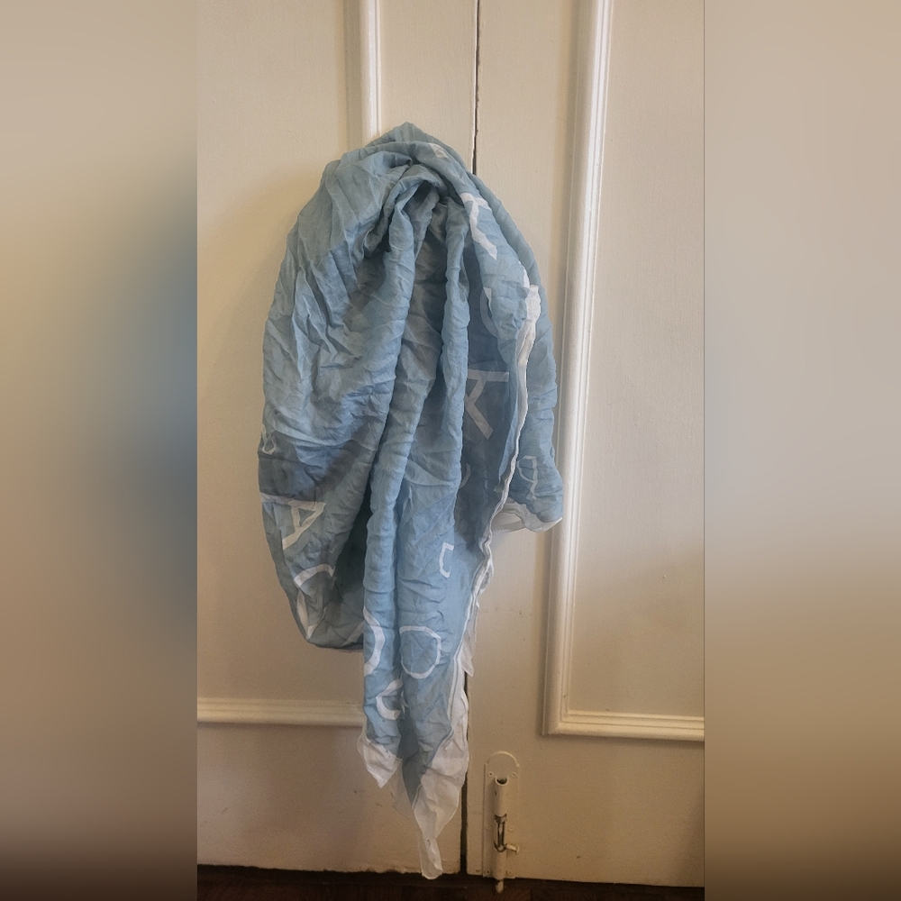 Light Blue Escada Logo Scarf